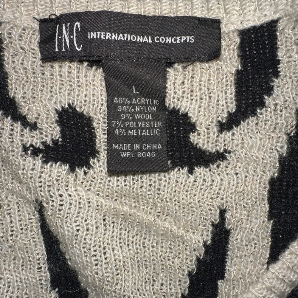 INC International Concepts Womens Wool Blend Metallic Sweater Dress SIZE Large - Picture 3 of 6